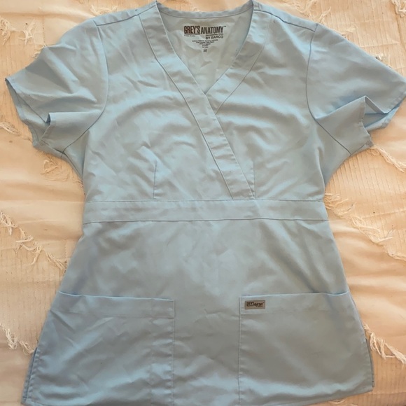 Grey's Anatomy Tops Greys Anatomy Light Blue Scrub Top Poshmark